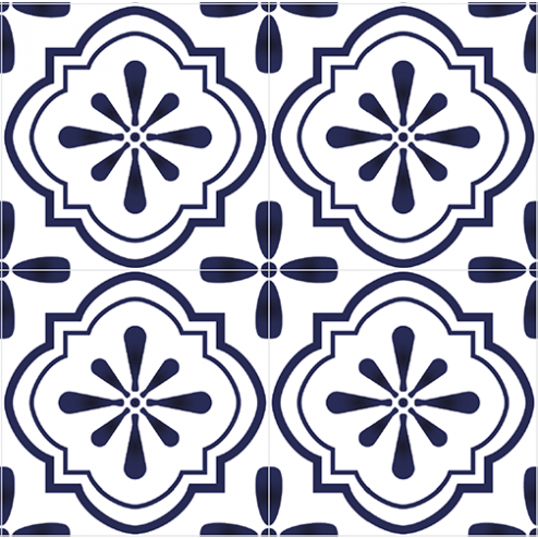 Blue Mosaic Floral Tile - Sample Kit