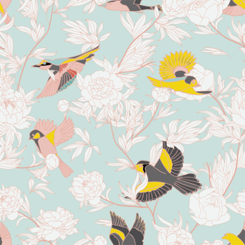 Pastel Birds and Branches Pattern - Sample Kit