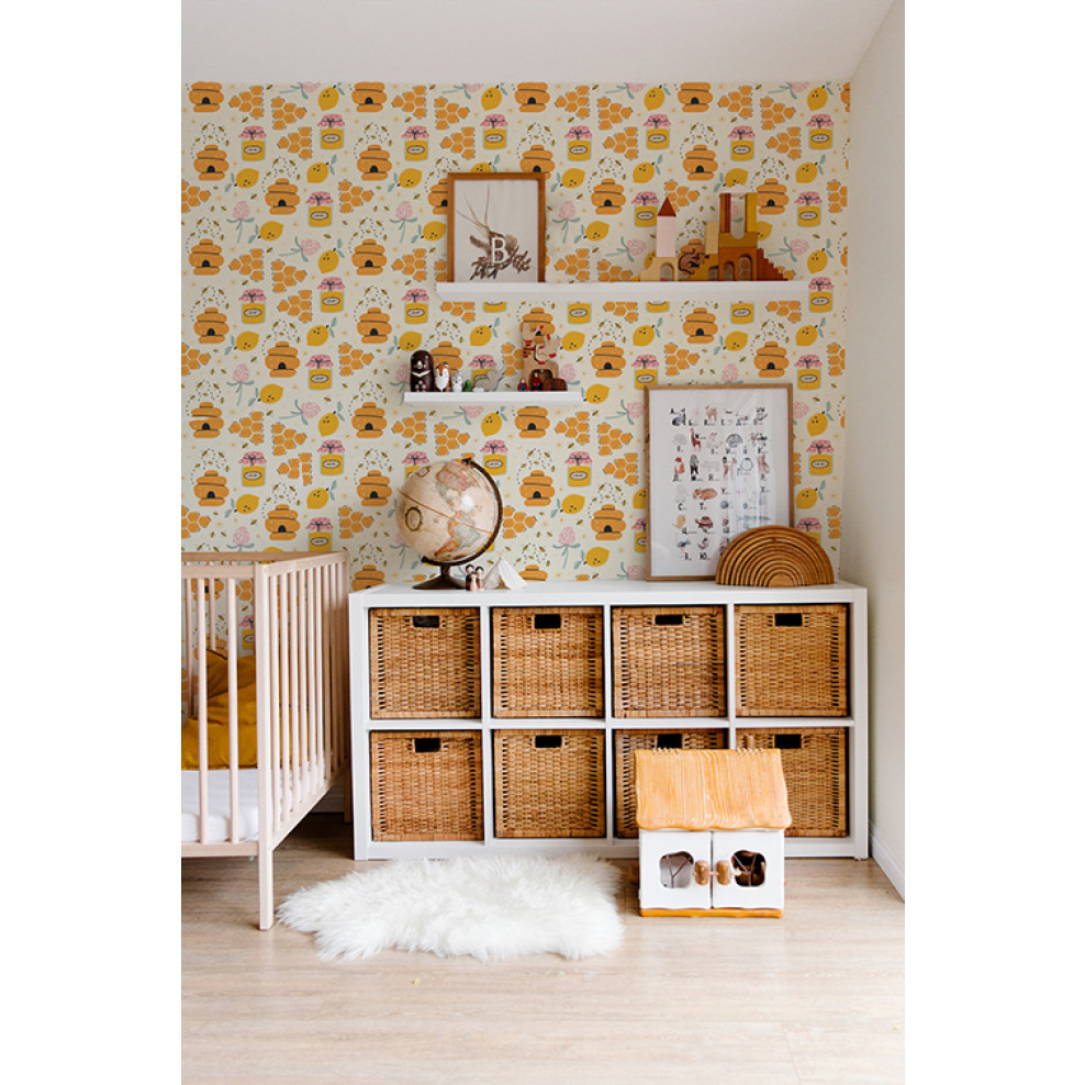 bee wallpaper nursery
