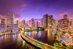 Miami, Florida Night Skyline