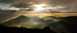 Mysterious sunrise over Haleakala crater