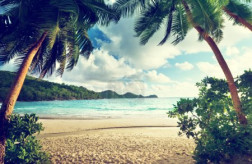 sunset on beach, Mahe island, Seychelles