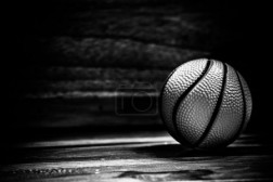 the balls on a wooden floor with light effect 