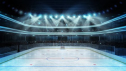 Hockey stadium with spectators