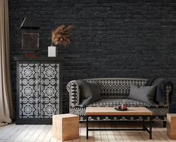 Black Rustic Brick Pattern