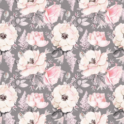 Pink & Gray Watercolor Roses Pattern - Sample Kit