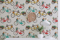 Illustrated Bikes Pattern