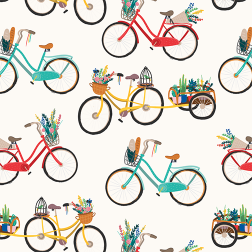 Illustrated Bikes Pattern - Sample Kit