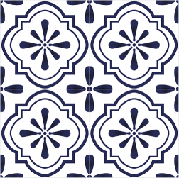 Blue Mosaic Floral Tile - Sample Kit