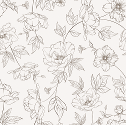 Peony Outline Pattern - Sample Kit