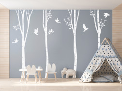 White Birch Trees Decal Set