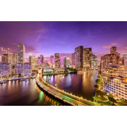 Miami, Florida Night Skyline