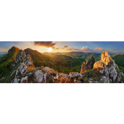 Panorama mountain landscape at sunset, Slovakia, Vrsatec