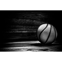 the balls on a wooden floor with light effect 