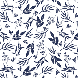 Leaves and Stems Pattern - Sample Kit-Navy