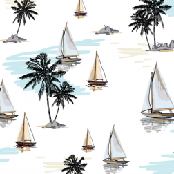 Sail and Palms Pattern - Sample Kit