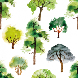 Watercolor Trees Pattern - Sample Kit