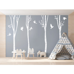 White Birch Trees Decal Set